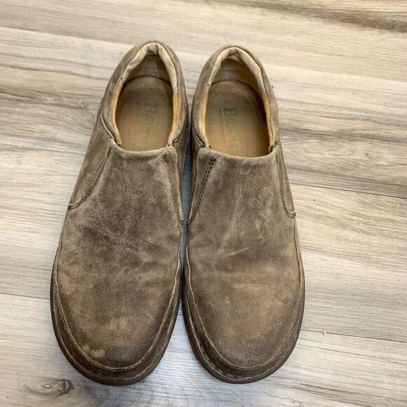 Born Loafer Mens 9.5 Brown Distressed Leather Nigel Slip On Comfort Hand Crafted
